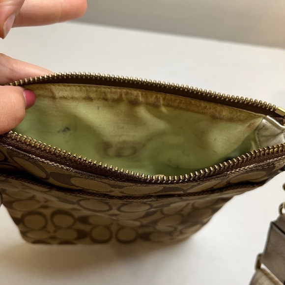 Coach Canvas Crossbody With Scarf & Silver Leather Detail - Picture 15 of 16